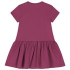 فستان بنات بالشعار باللون الأرجواني, 2, hi-res