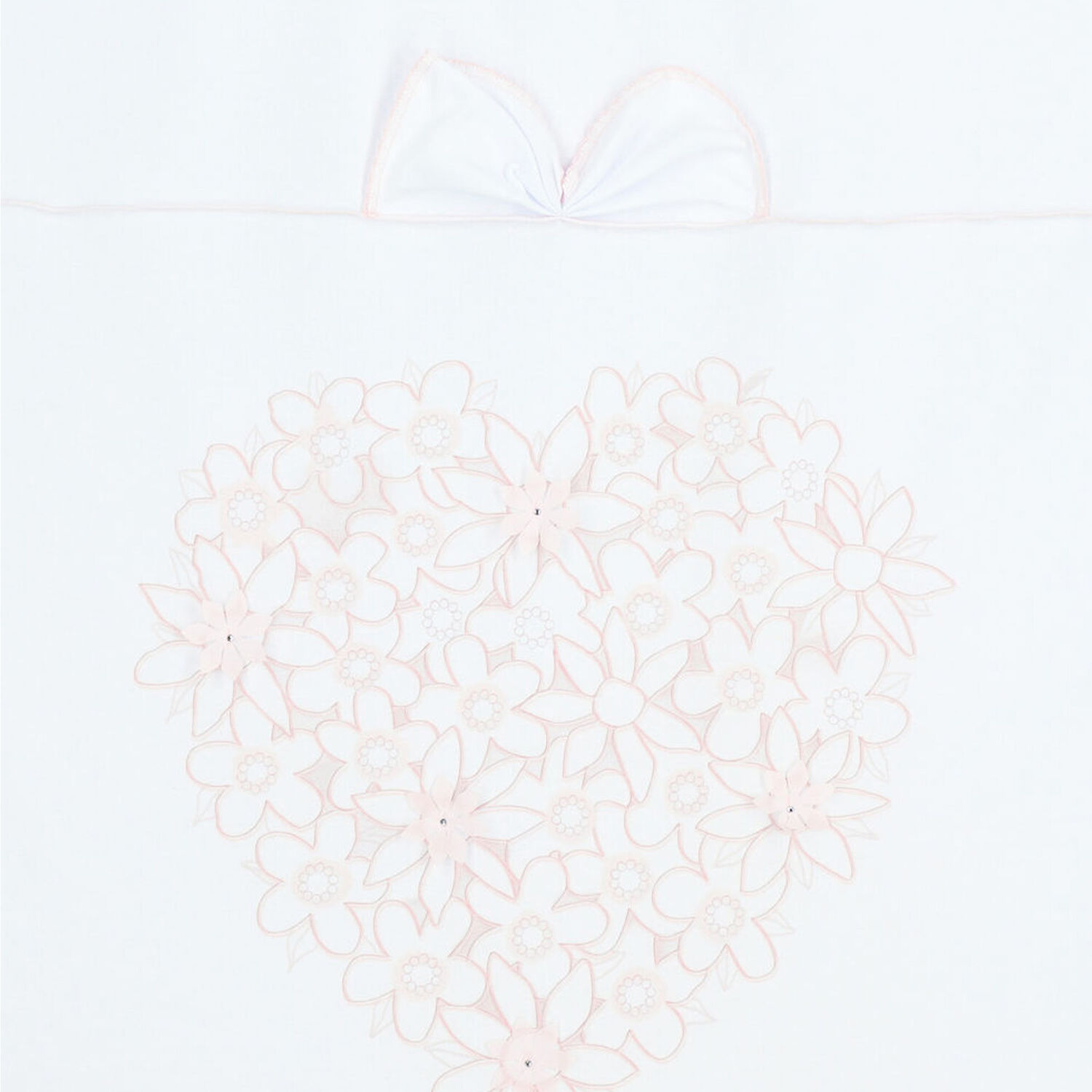 بطانية بطبعة الزهور باللون الأبيض للبنات, 1, hi-res