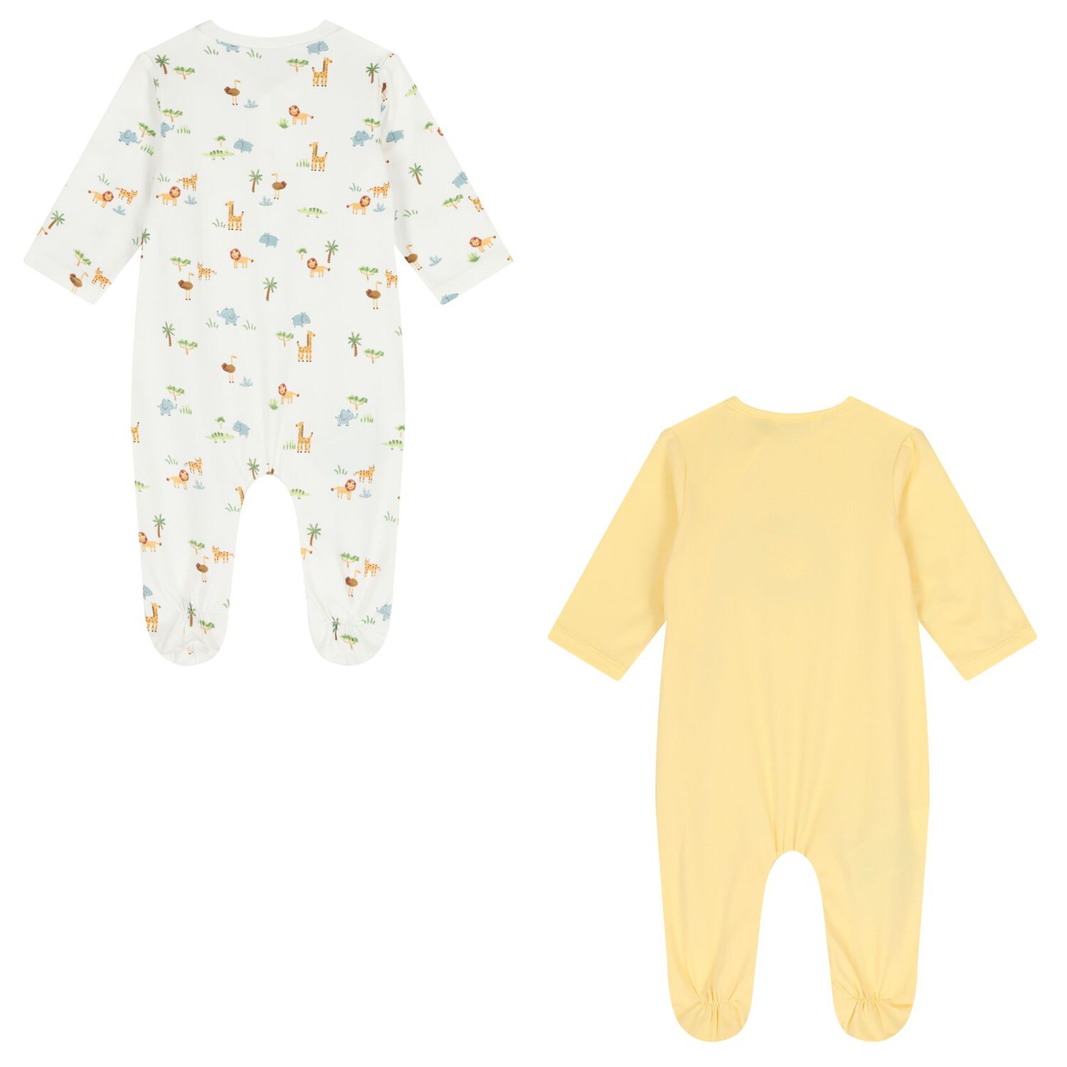 Baby Boys Ivory & Yellow Babygrows ( 2-Pack ), 3, hi-res