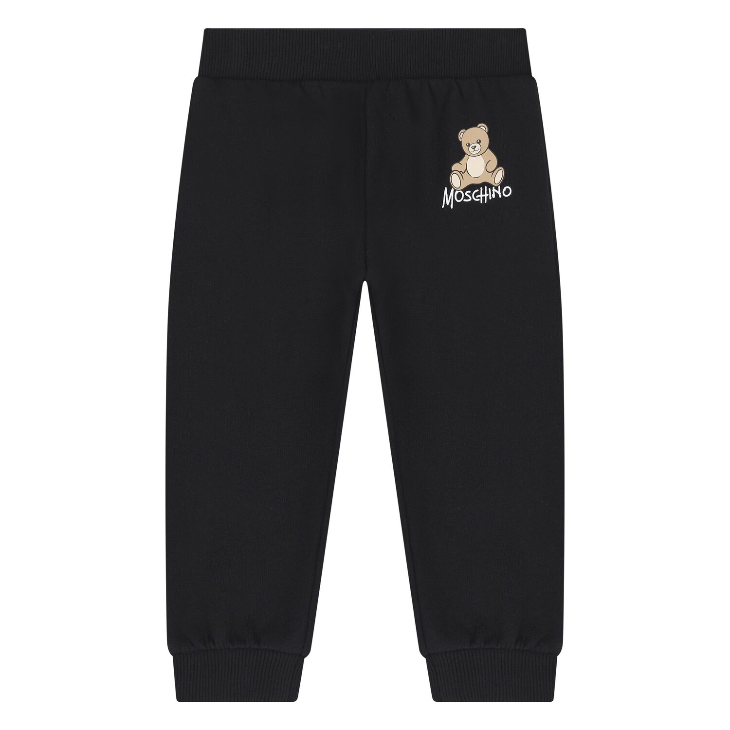Younger Black Teddy Bear Logo Joggers, 1, hi-res