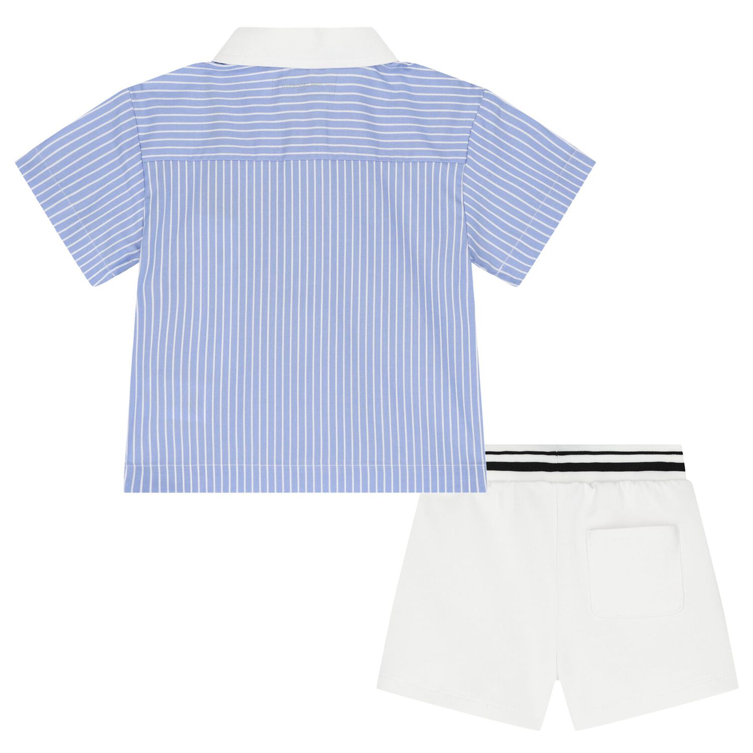 طقم شورت ايكونك كارل باللون الأزرق والأبيض للأولاد, 1, hi-res