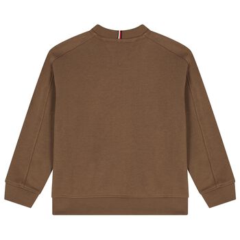 Boys Brown Logo Sweatshirt