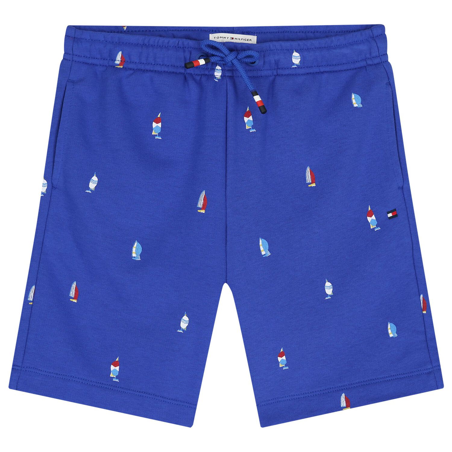 Boys White & Blue Logo Shorts Set, 2, hi-res