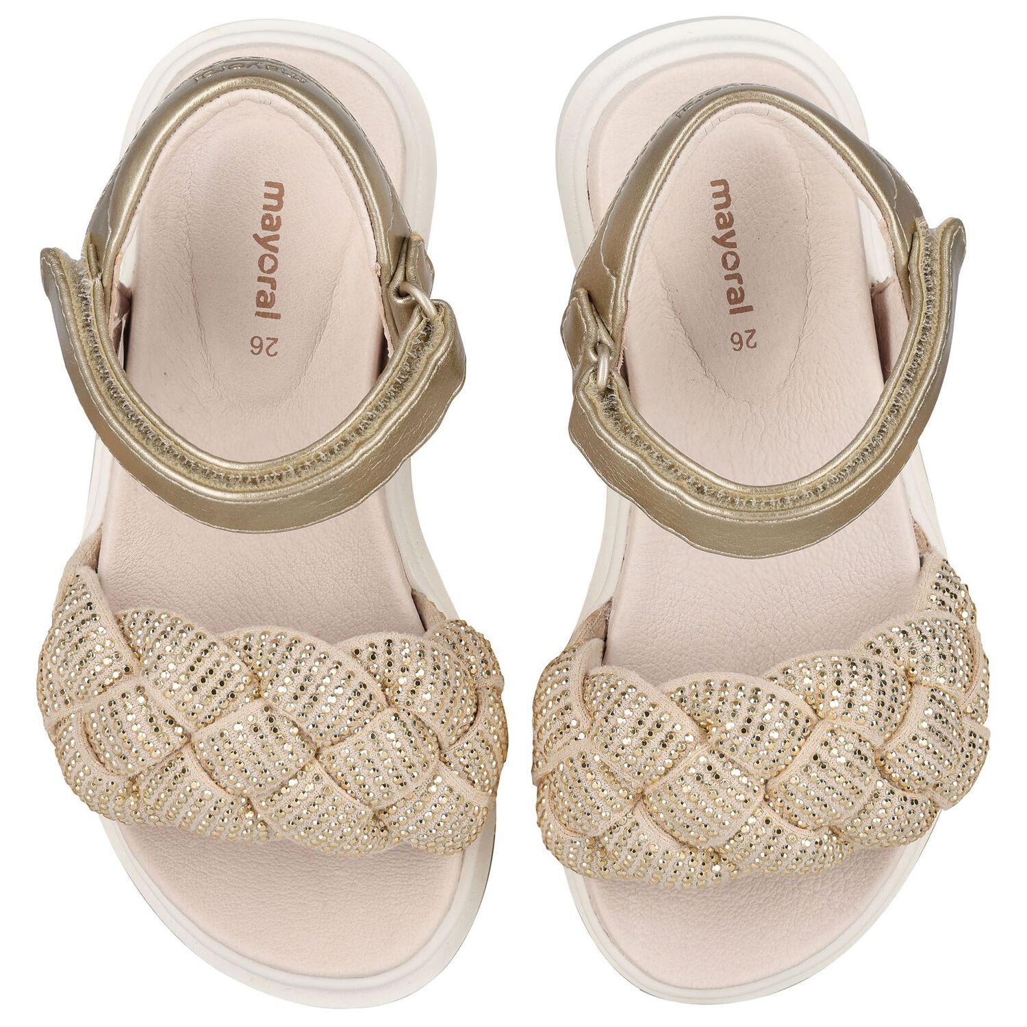 صندل بنات مرصع باللون الذهبي, 1, hi-res image number null