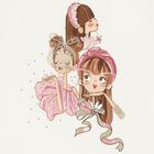 توب بنات بأكمام بالشعار باللون العاجي, 2, hi-res