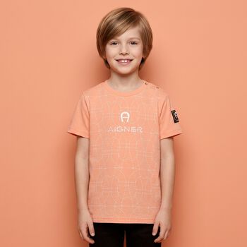 Younger Boys Orange Logo T-Shirt