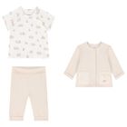 طقم رياضى بنات باللون العاجى والبيج, 1, hi-res