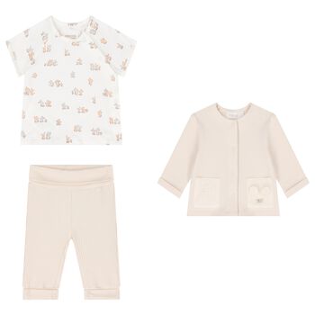 Baby Ivory & Beige Tracksuit Set
