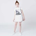 Girls White Logo T-Shirt, 1, hi-res