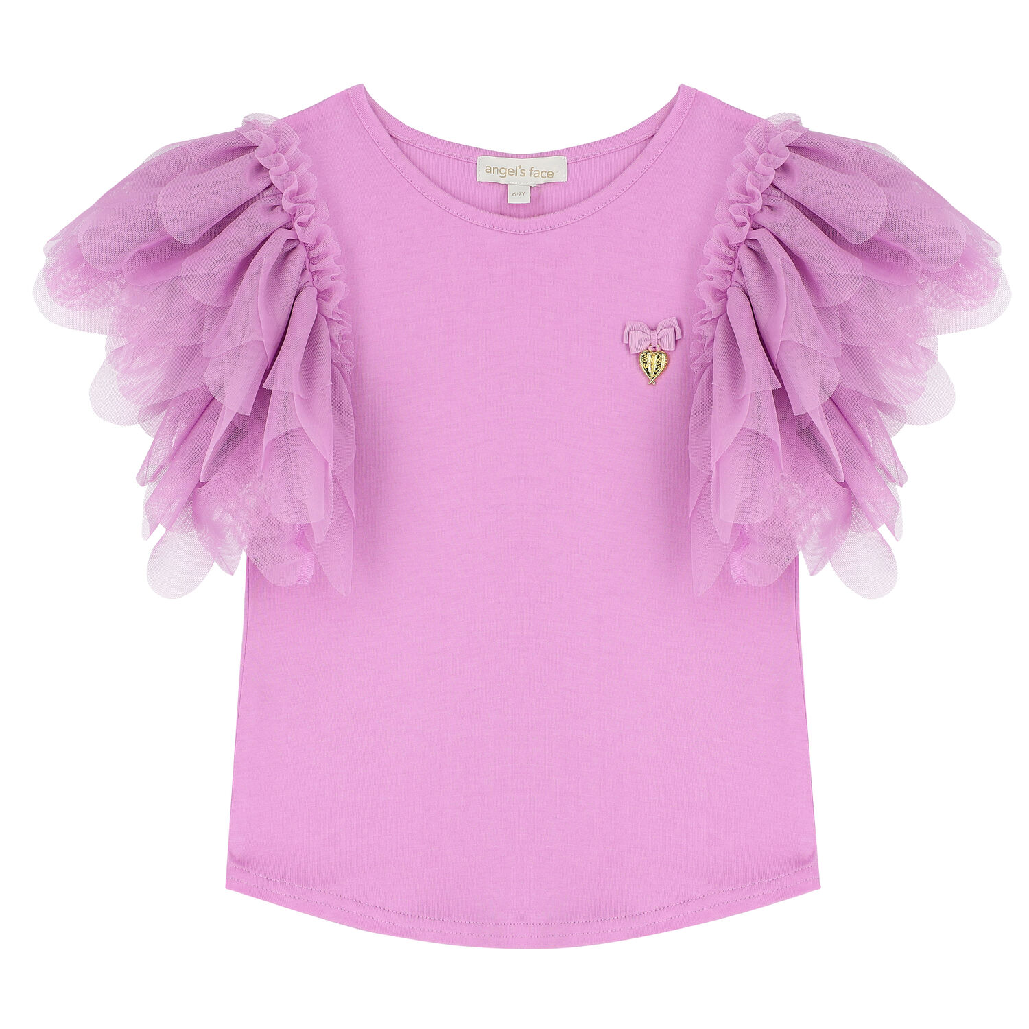Girls Lilac Tulle Top, 2, hi-res