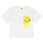 White Logo Smiley World T-Shirt, 1, hi-res
