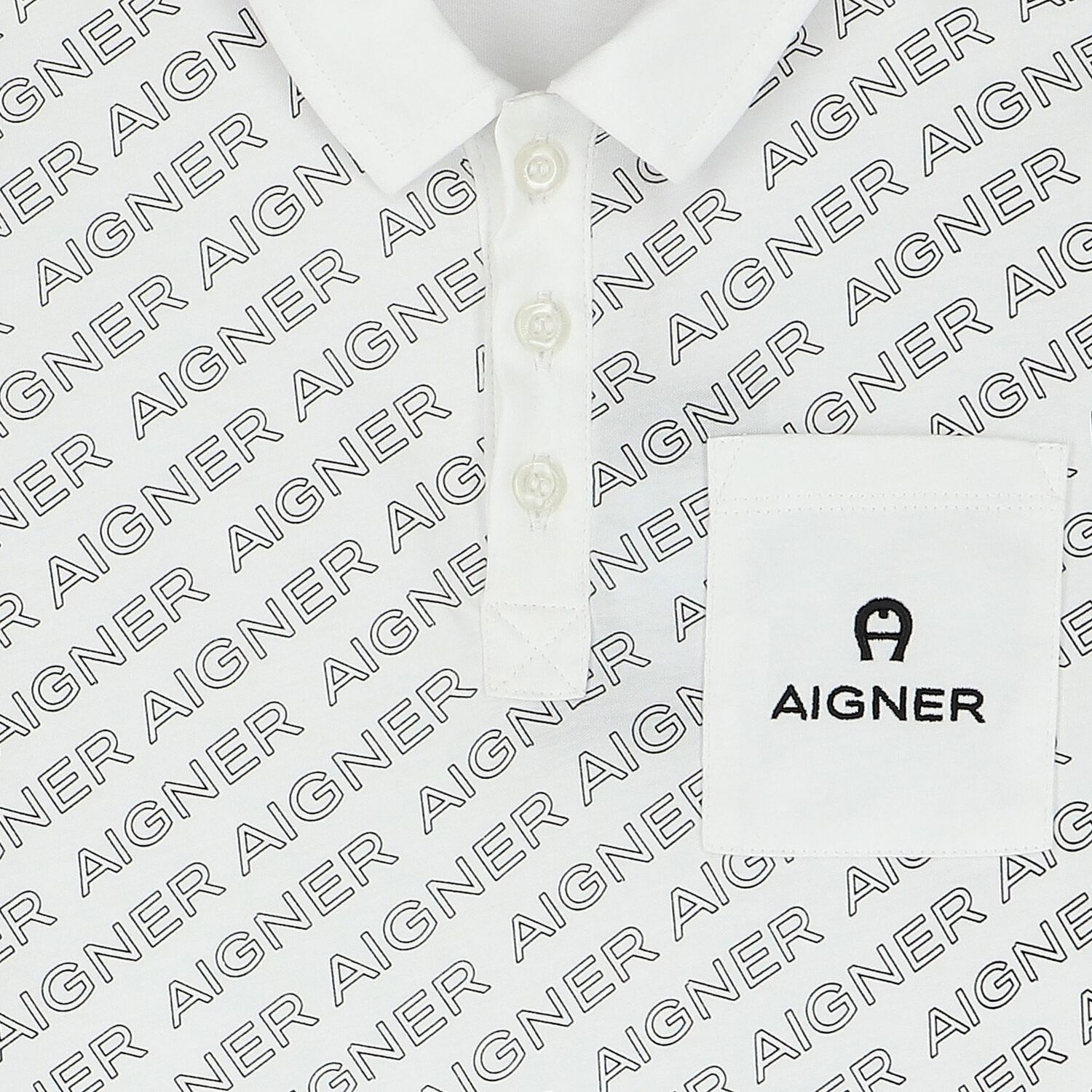 تيشيرت بولو أولاد بالشعار باللون الأبيض, 1, hi-res