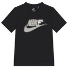 طقم شورت أولاد بالشعار باللون الأسود, 2, hi-res