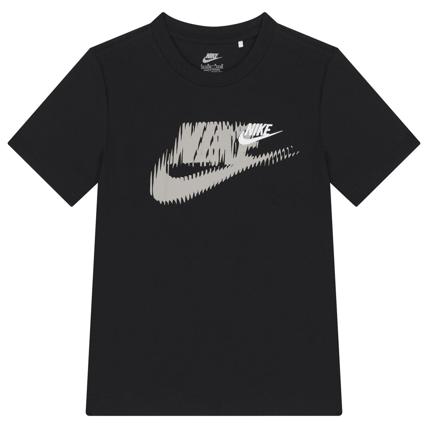 طقم شورت أولاد بالشعار باللون الأسود, 2, hi-res