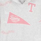 توب بغطاء للرأس بالشعار باللون الرمادي والوردي للبنات, 1, hi-res