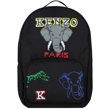 Boys Black Elephant Logo Backpack