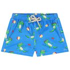 Boys Blue Crocodile Swim Shorts, 1, hi-res