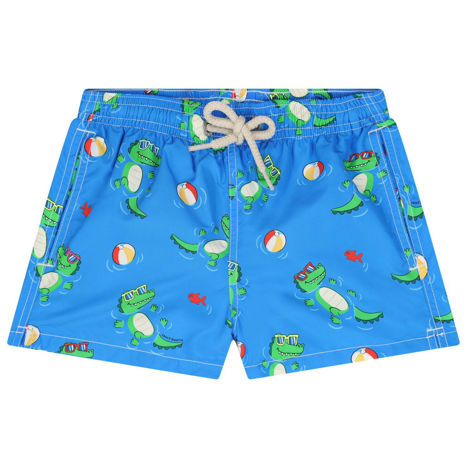 Boys Blue Crocodile Swim Shorts, 1, hi-res