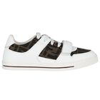 White FF Leather Trainers, 1, hi-res
