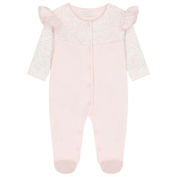 Baby Girls Pink Floral Babygrow