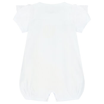 Baby Girls White Swan Romper