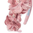 Girls Pink Flower Headband, 1, hi-res