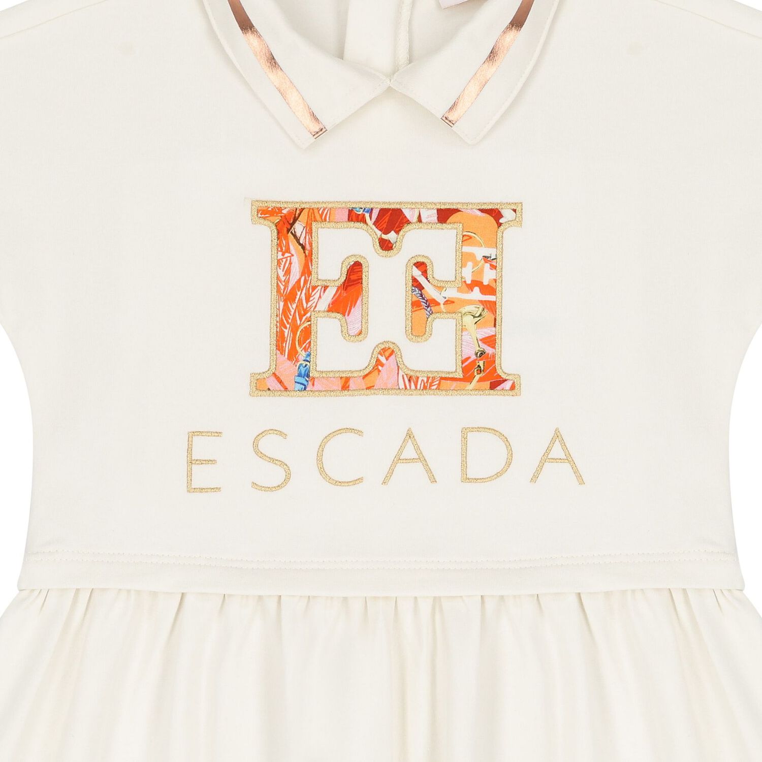 فستان بنات بالشعار باللون عاجي, 1, hi-res image number null