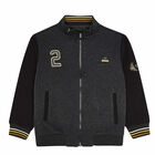 Boys Grey Logo Zip Up Top, 1, hi-res