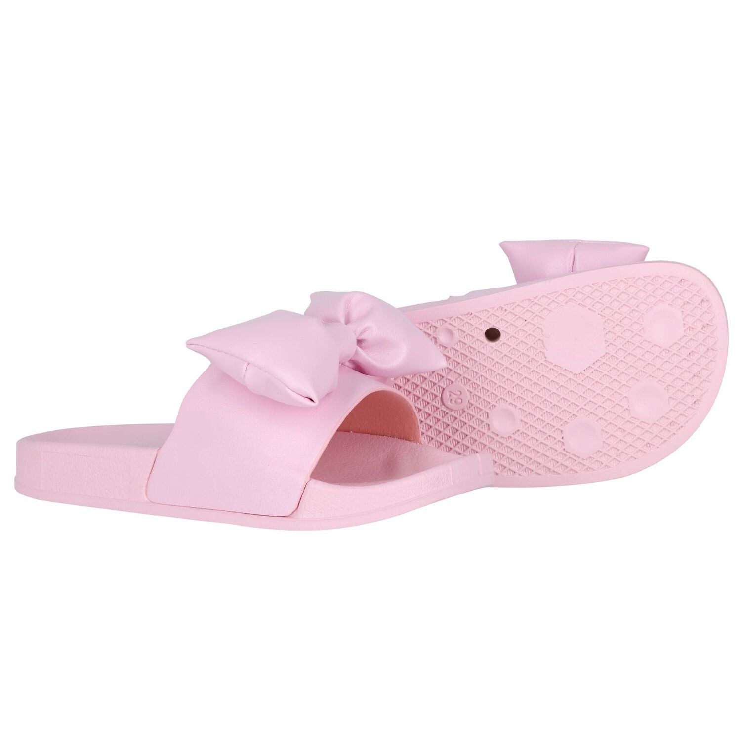 Girls Pink Bow Sliders, 1, hi-res image number null