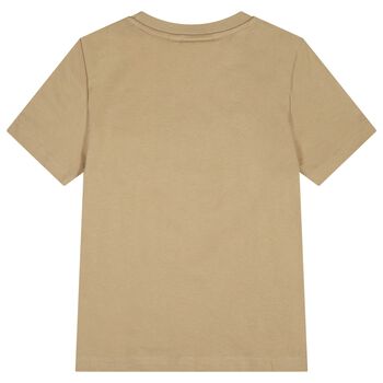 Boys Beige Logo T-Shirt 