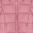 Girls Pink Puffer Jacket, 2, hi-res