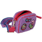 حقيبة كتف بنات بالشعار باللون الأرجوانى, 1, hi-res