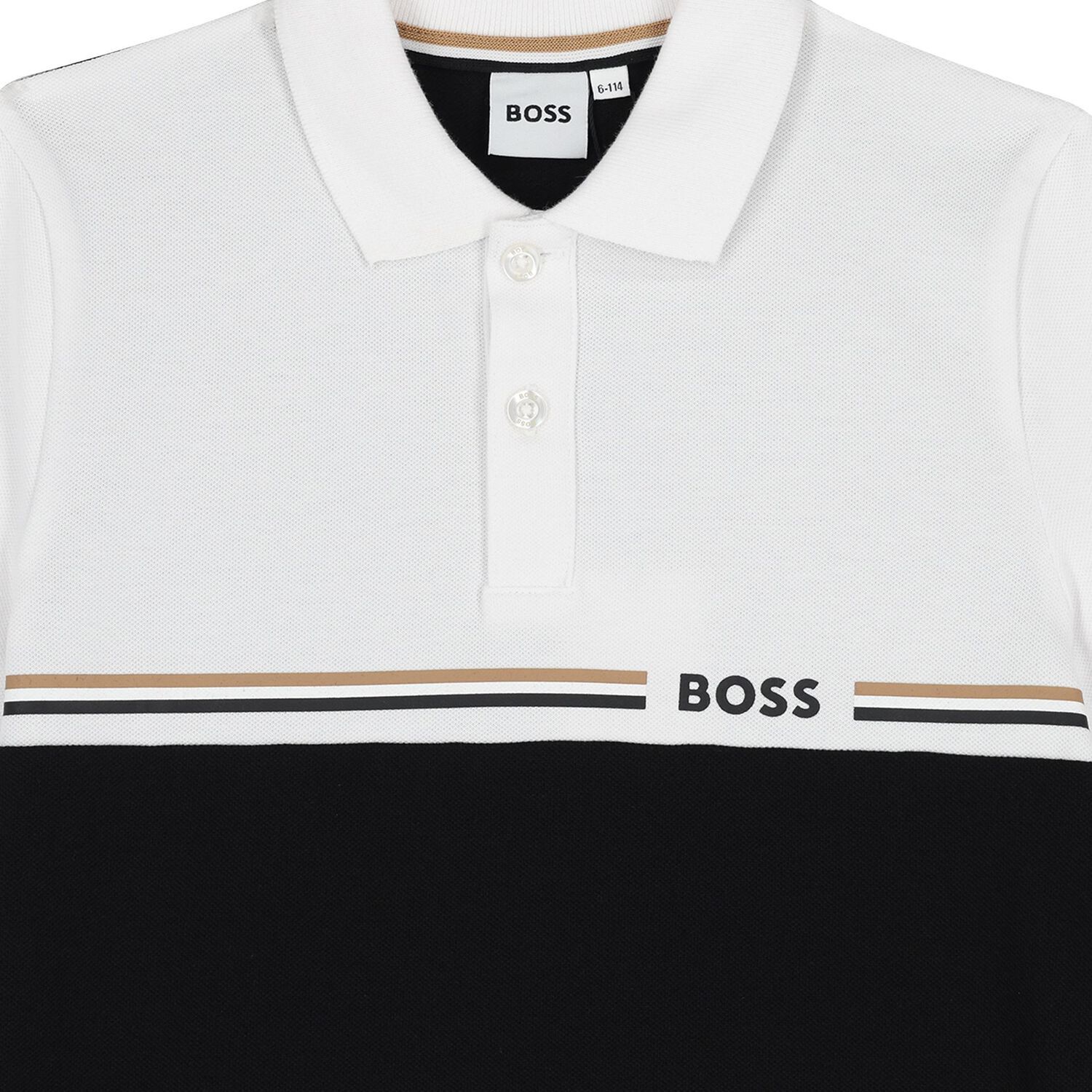 Boys White & Black Logo Polo Shirt, 1, hi-res image number null