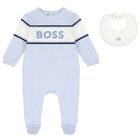 Baby Boys Blue Logo Babygrow Gift Set, 2, hi-res