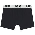 Boys Black Boxer Shorts (3-Pack), 1, hi-res