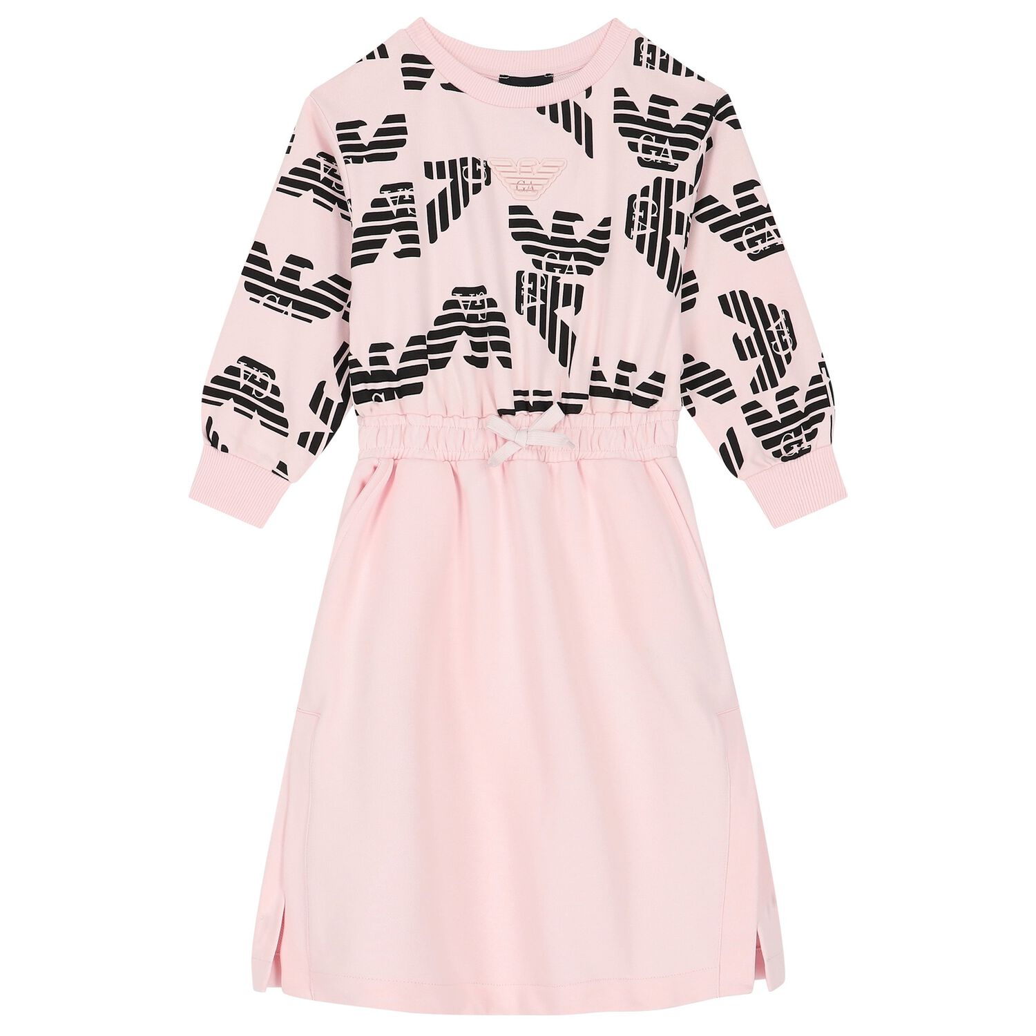 Girls Pink Logo Dress, 1, hi-res