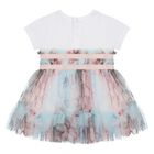 Baby Girls White & Green Tulle Dress Set, 1, hi-res