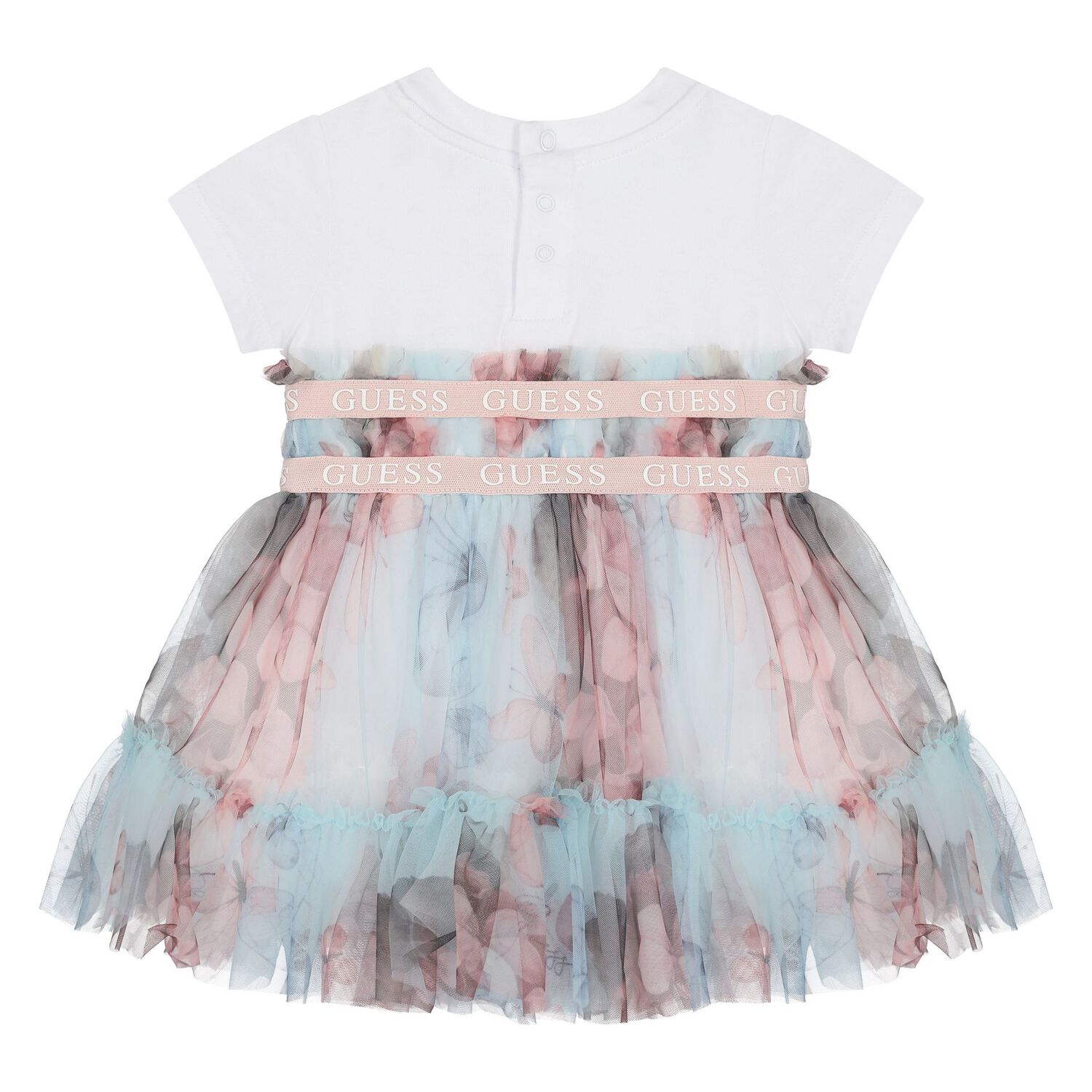 Baby Girls White & Green Tulle Dress Set, 1, hi-res