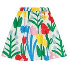 Girls Multi-Coloured Floral Skirt, 1, hi-res