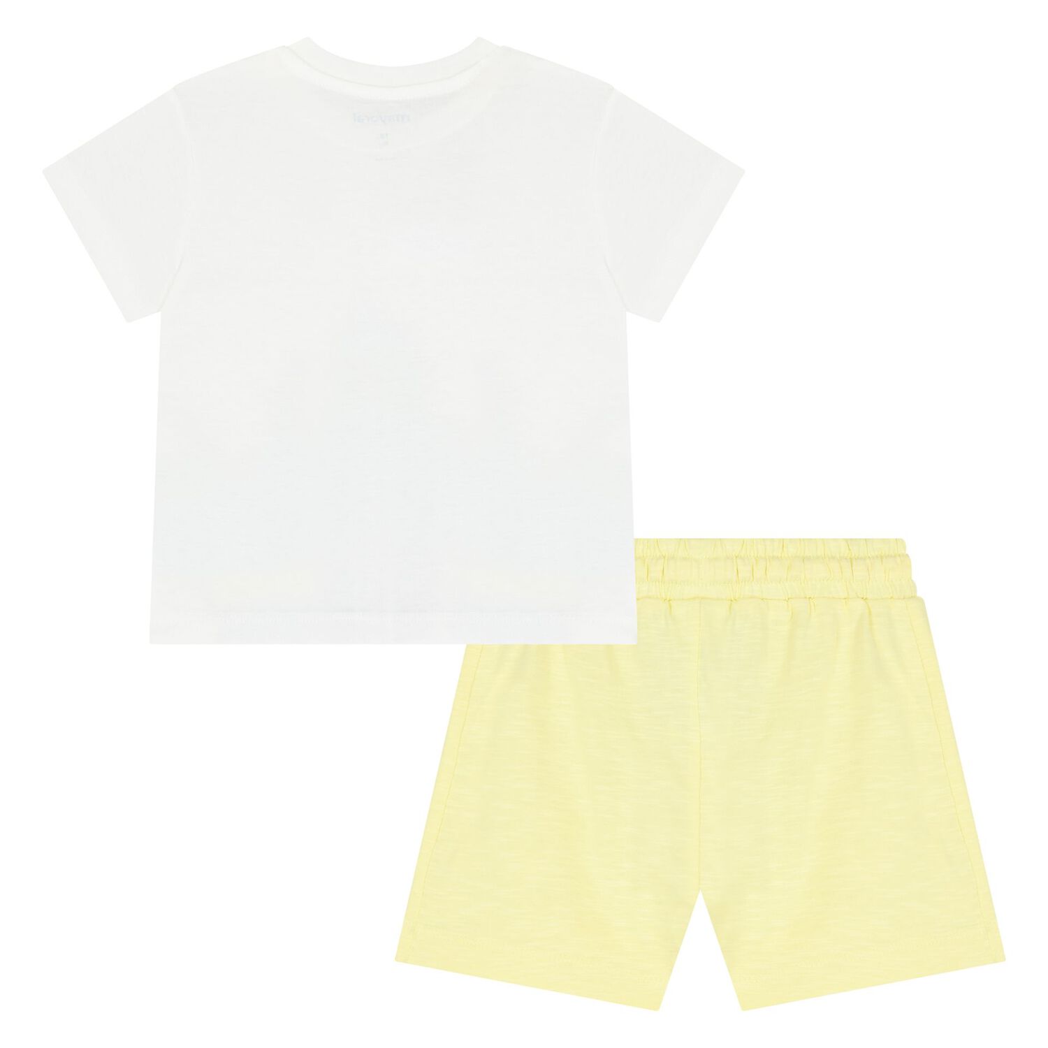 Younger Boys White & Yellow Cotton Shorts Set, 2, hi-res