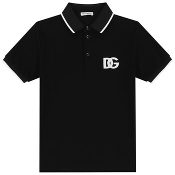 Boys Black Logo Polo Shirt