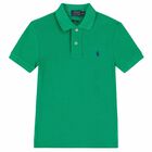 Older Boys Green Logo Polo Shirt, 12, hi-res