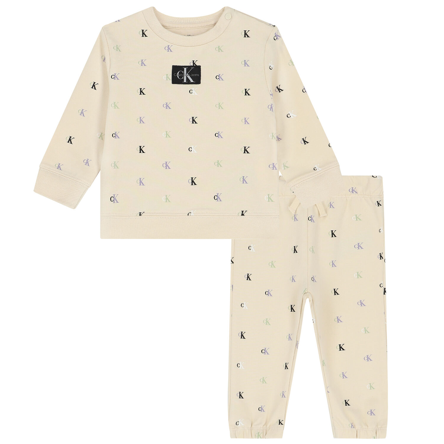 Beige Logo Tracksuit, 1, hi-res