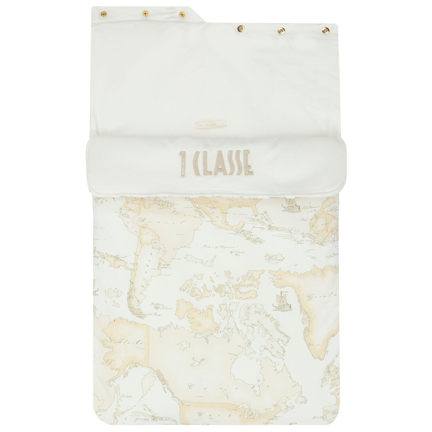 مدس بطبعة خريطة باللون البيج والعاجي, 1, hi-res