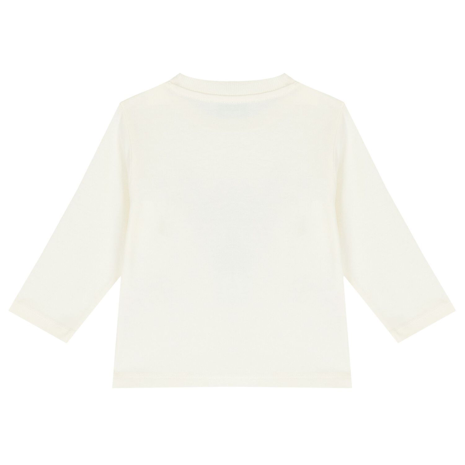Younger Boys Ivory Logo Long Sleeve Top, 1, hi-res