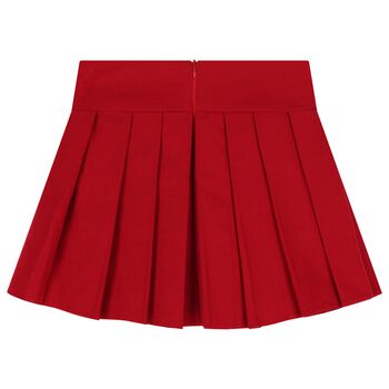 Girls Red Pleated Skirt