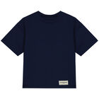 Oversized Navy Logo T-Shirt, 4, hi-res