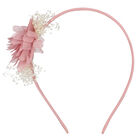Girls Pink Flower Headband, 1, hi-res