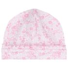Baby Girls White & Pink Old English Roses Hat, 1, hi-res