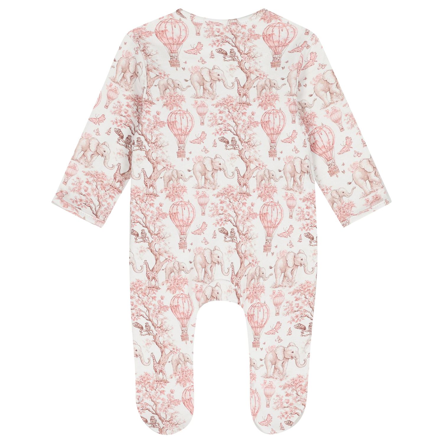 طقم هدايا ملابس أطفال بشعار افريقيا باللون الابيض والوردي للبنات, 2, hi-res